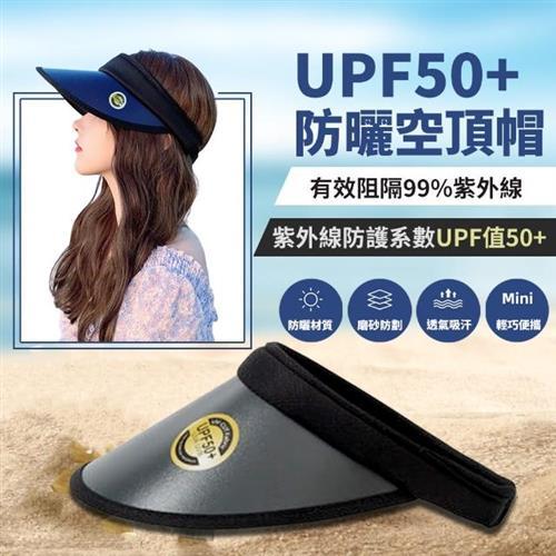 寬大帽檐防曬抗UV50+空頂遮陽帽(防曬遮陽帽 抗UV遮陽帽 帽子 遮陽帽 空頂帽 抗紫外線 防曬帽 露營登山)                  