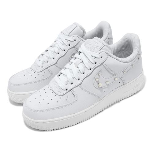 Nike 休閒鞋Wmns Air Force 1 07 SE TRNO 女鞋淺藍AF1 荔枝皮珍珠