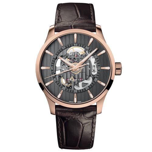 MIDO美度 先鋒系列 玫瑰金鏤空機械腕錶 M0384363606100 / 42mm
