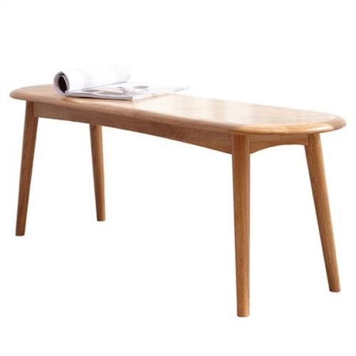 【hoi! 好好生活】源氏木語柏林橡木1.2M弧邊長凳 Y83T76-原木色