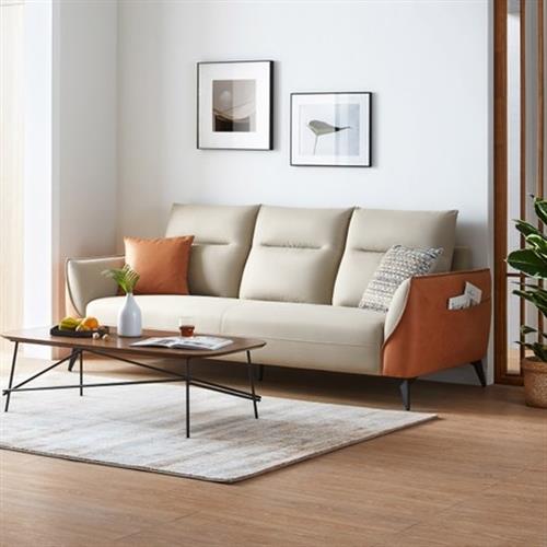 【hoi! 好好生活】林氏木業簡約時尚科技布三人布沙發 S098-甜玉米色