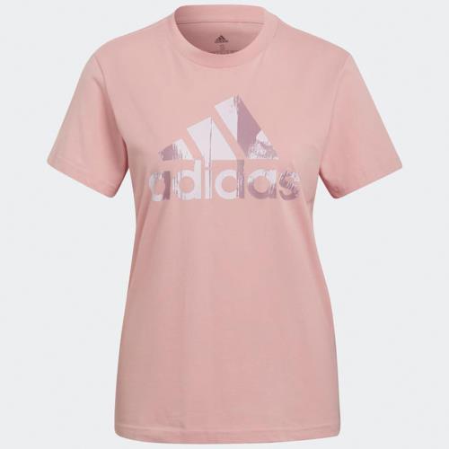 Adidas ESSENTIALS 女裝 短袖 T恤 休閒 斑駁 刷色 棉 粉【運動世界】HA1224
