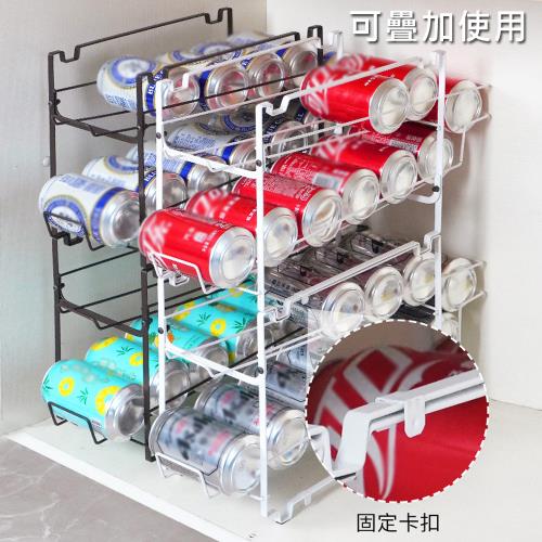 【AOTTO】可疊加易開罐雙層滾動式收納架