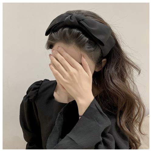 梨花HaNA 法式大蝴蝶結GIRL．迷夢行走黑色髮箍