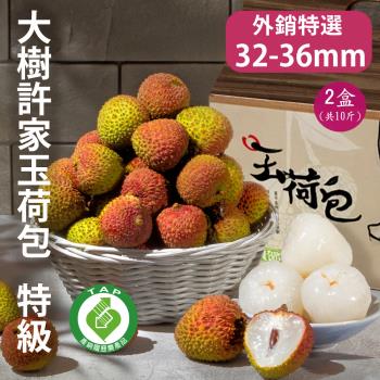【十翼饌選果】高雄大樹許家 特級玉荷包 5斤/盒x2(產銷履歷/32~36mm/顆/禮盒)