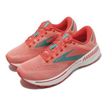 Brooks 慢跑鞋 Adrenaline GTS 22 女鞋 粉紅 綠 避震 反光 支撐 腎上腺素 1203531B680 [ACS 跨運動]