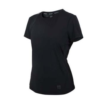 FIRESTAR 女彈性圓領短袖T恤-慢跑 路跑 涼感 運動 上衣 炫彩反光