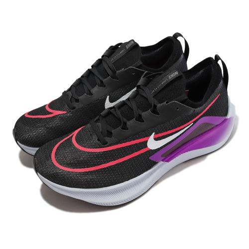 Nike 慢跑鞋 Zoom Fly 4 男鞋 黑 桃紅 Flyknit 碳板鞋 React 路跑 運動鞋 CT2392-004 [ACS 跨運動]