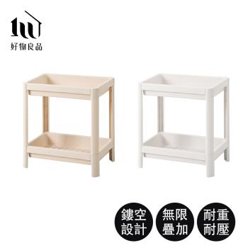 【好物良品】2層 簡約浴室落地角落收納置物分類架 (附掛鉤) 層架 儲物架