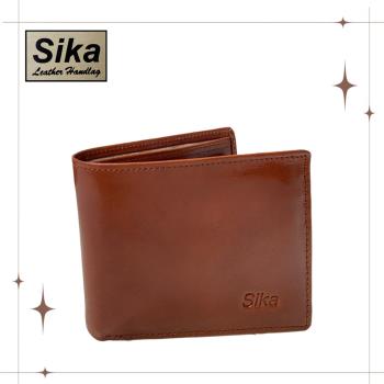 Sika 真皮100%義大利牛皮／男用皮夾／5卡片 (深咖啡色-A8272-02)