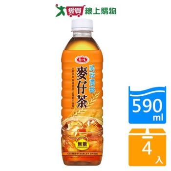 愛之味麥仔茶冰萃漫香無糖590MLx4【愛買】