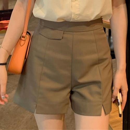 【BJ COLLECTION】日系設計款口袋造型前開叉短褲BJC40015 卡其色