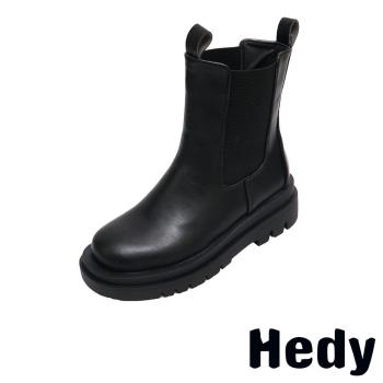 【HEDY】切爾西靴 短筒切爾西靴/時尚英倫風個性復古短筒切爾西靴 黑