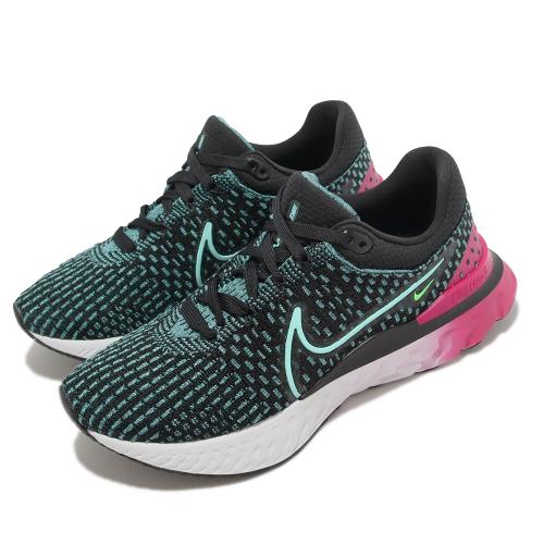 Nike 慢跑鞋 Wmns React Infinity Run FK 3 女鞋 黑綠 桃紅 路跑 運動鞋 DD3024-003 [ACS 跨運動]