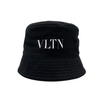 【VALENTINO】VLTN logo 中性尼龍漁夫帽(黑)
