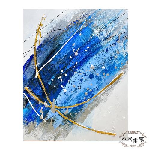 御畫房 手繪無框油畫-藍海情緣 40x50cm