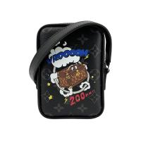 【Louis Vuitton】Danube PPM 帆布漫畫印花拉鍊斜背包(M45928-黑灰)