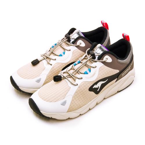 【KangaROOS】男 美國袋鼠鞋 防潑水輕量慢跑鞋 ZEPHYR系列(卡其棕 11971)