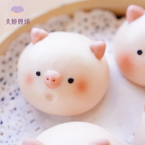 【美姬饅頭】小豬豬活菌豬高麗菜造型包子 50g/顆 (6入/盒)