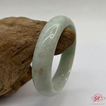 【肌容雪】天然緬甸A貨飄花翡翠手鐲 編號163(鐲寬55.5mm#18號)