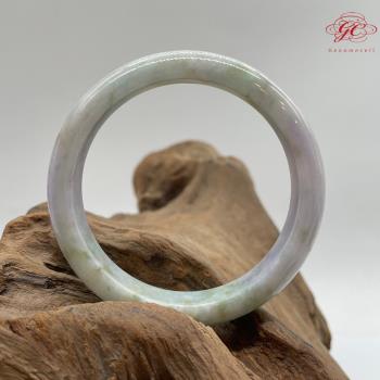 【肌容雪】天然緬甸A貨春彩多色翡翠特色手鐲 編號153 (鐲寬54.7mm#17.5號)