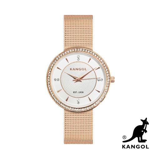 KANGOL 璀璨鑲鑽米蘭帶腕錶35mm-玫瑰金 KG71935-06Z