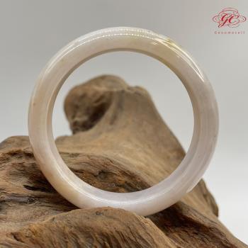 【肌容雪】天然緬甸A貨白底灑金翡翠特色美鐲 編號179 (53.5mm #17號)