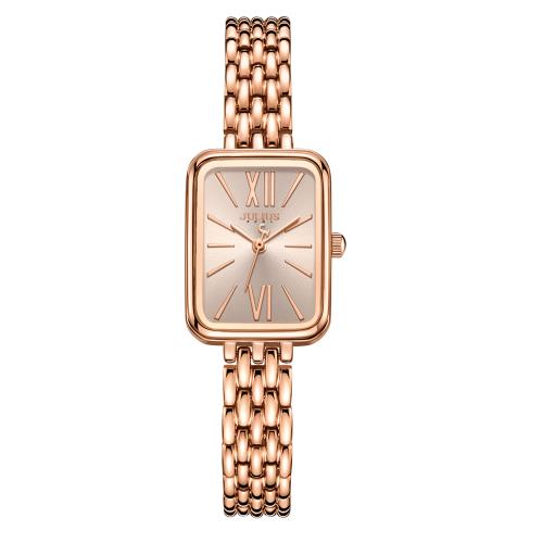 【JULIUS】聚利時 梅爾華夫鋼帶金屬盤方形腕錶(四色/20.5x27mm)