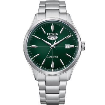 CITIZEN 星辰 C7 經典復刻日曆機械錶-銀x綠 (NH8391-51X)