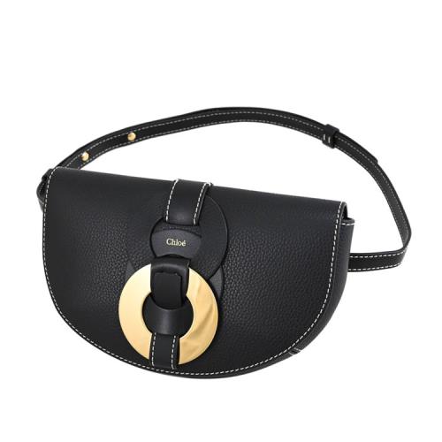 CHLOE DARRYL BELT BAG 質感燙金LOGO斜背胸口/腰包.黑