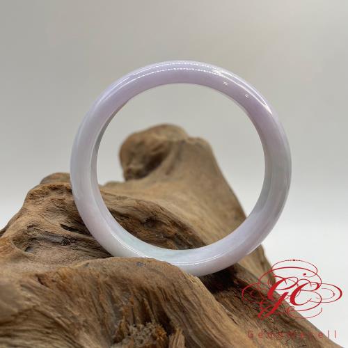 【肌容雪】天然緬甸A貨春帶彩翡翠手鐲 編號244 (鐲寬 54.5mm #17.5號)