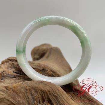 【肌容雪】天然緬甸白裡青貴妃翡翠手鐲A貨 編號238 (鐲寬 57.2mm #18.5號 )