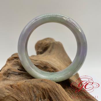 【肌容雪】天然緬甸A貨糯冰紫春煥彩翡翠手鐲 編號237 (鐲寬 54.8mm #17.5號)