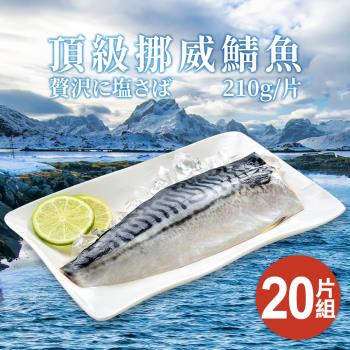 【買10送10】XXL挪威薄鹽漬鯖魚10片熱銷組-再加碼10片(共20片;淨重約210g/片)