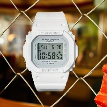 CASIO BABY-G 經典百搭方型電子腕錶-白色 BGD-565-7