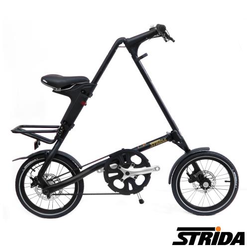 英國STRiDA速立達 16吋單速5.0版碟剎折疊單車三角形單車-平光黑