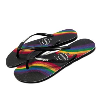 Havaianas 涼拖鞋 Slim Pride 女鞋 黑 彩虹 Pride 巴西拖 夾腳拖 哈瓦仕 41469070090W [ACS 跨運動]