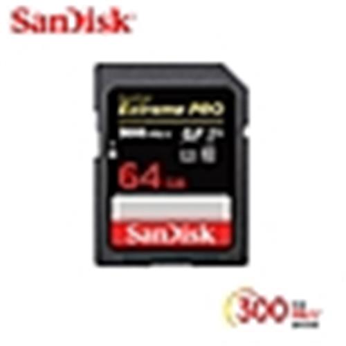 【SanDisk】Extreme PRO SDXC U3 64G 記憶卡 (每秒讀300MB 寫260MB) (公司貨)