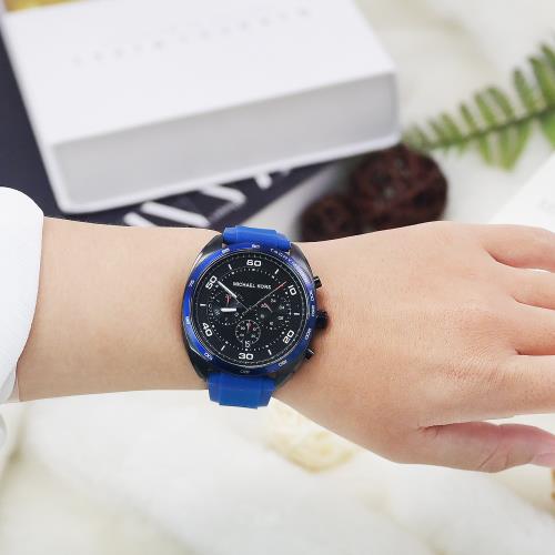 MICHAEL KORS MK8612 石英不銹鋼運動腕錶.藍
