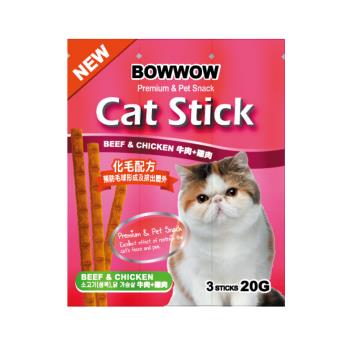 BOWWOW-貓咪化毛貓肉條(20卡盒裝)