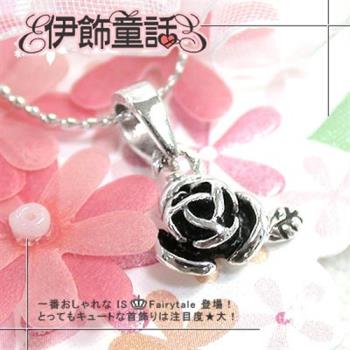 【伊飾童話】尊爵騎士古銀玫瑰項鍊