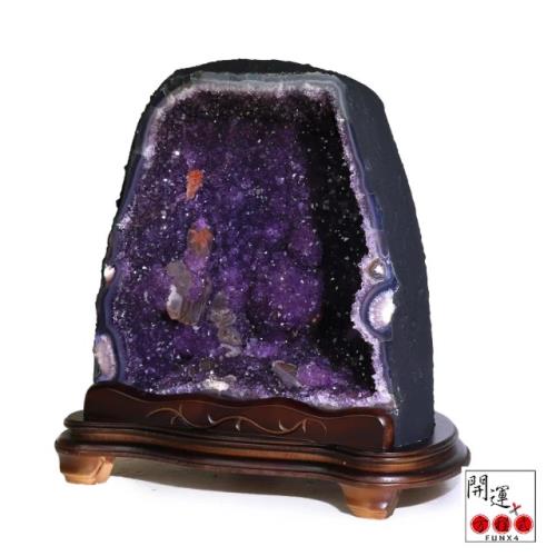 開運方程式-稀有珍貴異象多晶體共生紫水晶洞JU116(16.4kg特殊結晶瑪瑙邊紫晶洞)