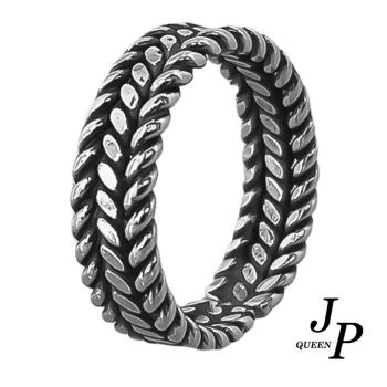 【Jpqueen】復古繩紋中性電鍍銀彈性開口戒指(銀色)