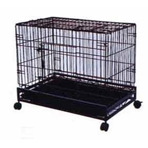 3尺粗管鐵製折疊狗籠/寵物籠(黑色)
