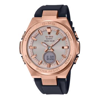 【CASIO 卡西歐】BABY-G浪漫優雅雙顯錶 樹脂錶帶 玫瑰金 防水100米(MSG-S200G-1A)