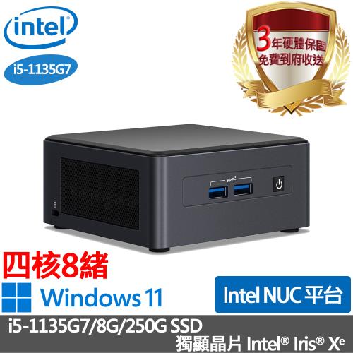 ｜Intel NUC 迷你準系統電腦｜i5-1135G7/8G/250G SSD/獨顯晶片Intel® Iris® Xᵉ/Win11
