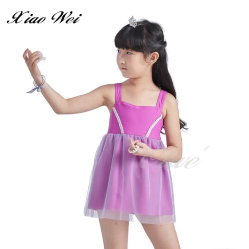 蘋果牌 亮彩女童連身裙泳裝 NO.0196058