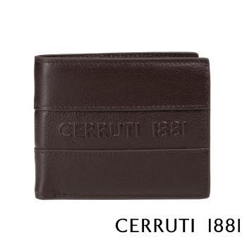 【Cerruti 1881】頂級義大利小牛皮 8卡男用短夾 VASCO系列 深咖啡 (CEPU05038M)