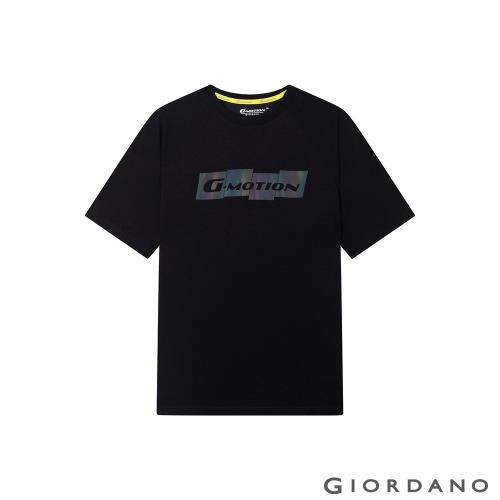 GIORDANO 男裝G-MOTION排汗短袖T恤 (21 標誌黑)