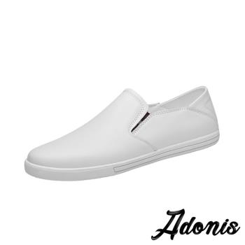 【Adonis】樂福鞋 真皮樂福鞋/真皮兩穿法設計百搭時尚樂福鞋 -男鞋 白